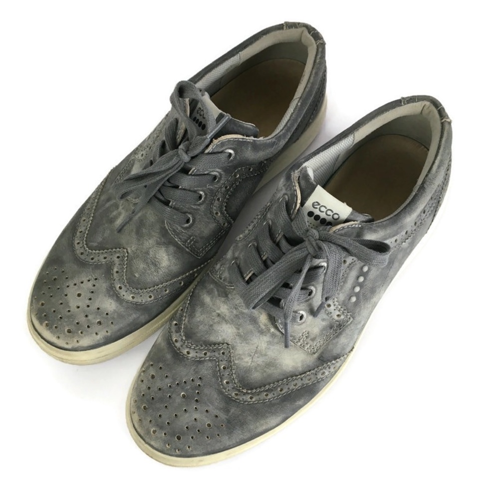 Ecco Men's Gray Wingtip-Style Sneakers